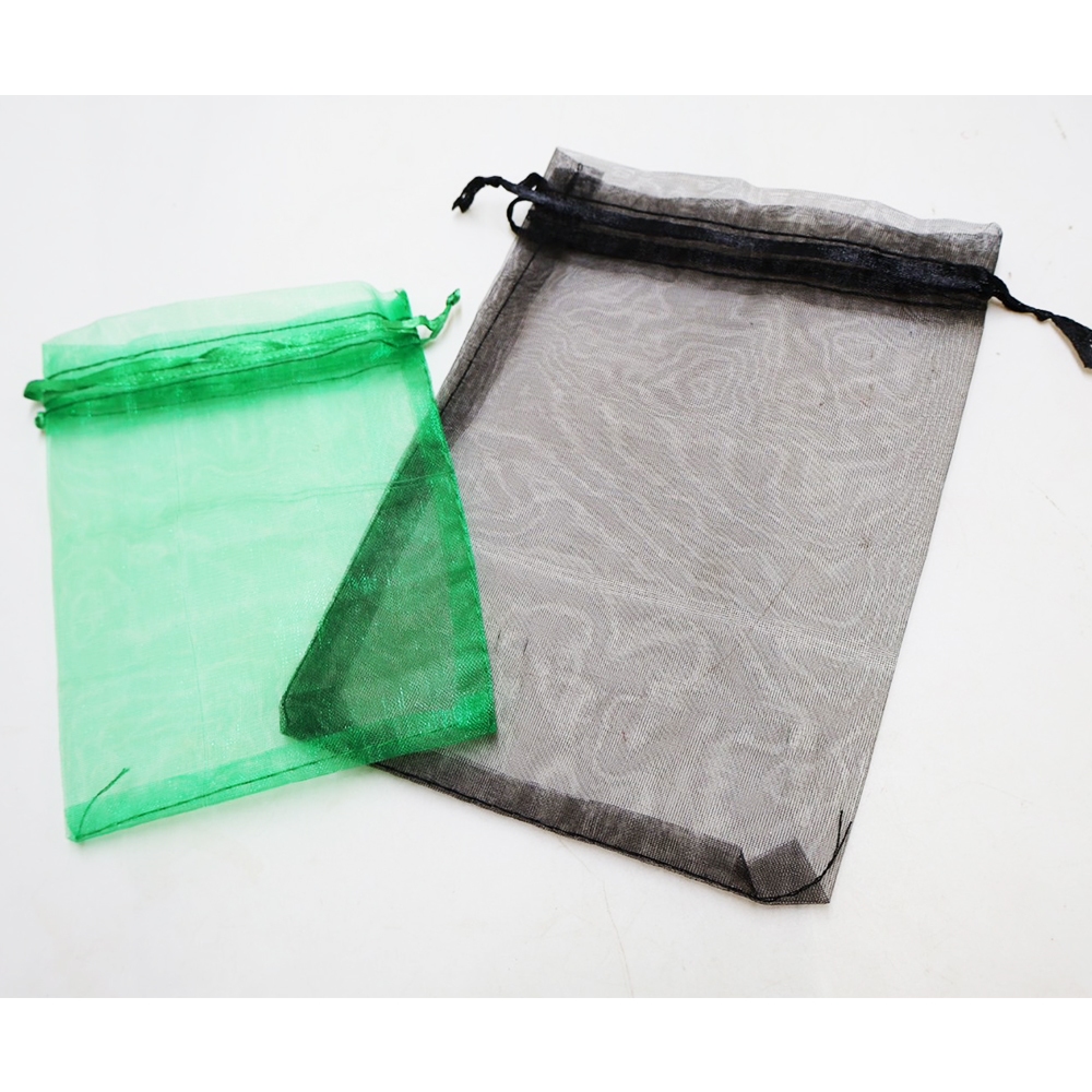 【✯休閒達人✯】綠色、黑色 約100入一包 紗網袋 / 雙邊拉繩 / 束口網袋 / 水果網袋 / 包裝袋 / 網紗袋