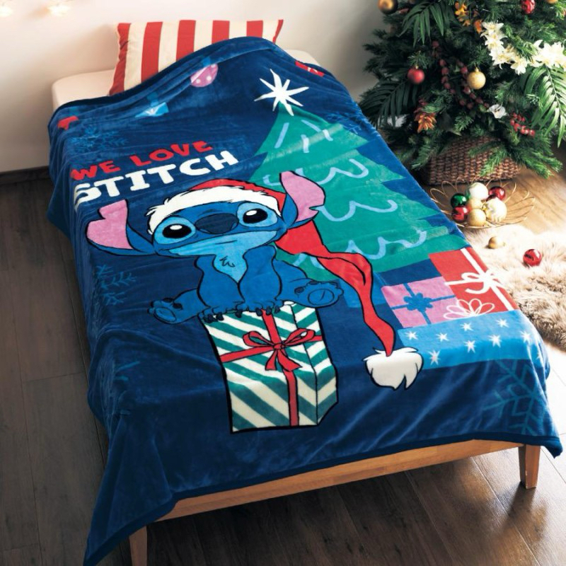 ✨搬家出清✨ 史迪奇聖誕雲貂絨毯 🎄140×200cm毯子 萬用毯 可以鋪可以蓋 寢具法蘭絨毯 單人絨毯追劇神器 迪士尼