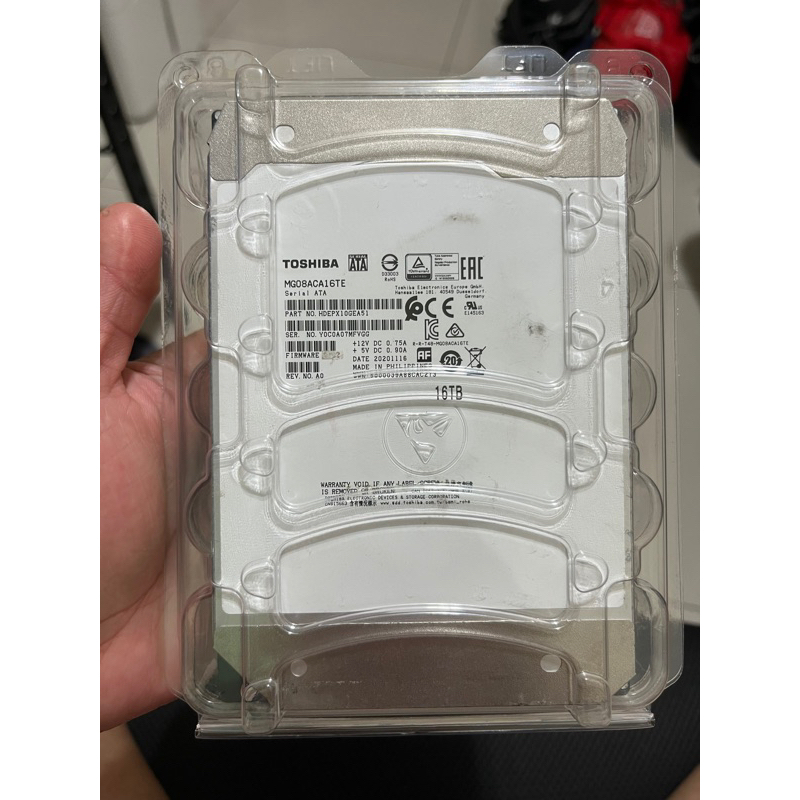 TOSHIBA東芝16TB 企業級 (MG08ACA16TE) 512MB/7200轉/3.5吋硬碟HDD