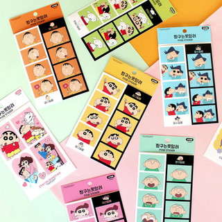 S MATE【現貨】❤️韓國 CRAYON SHIN-CHAN 蠟筆小新 小白 肥嘟嘟左衛門 四連拍貼紙 日記伴侶