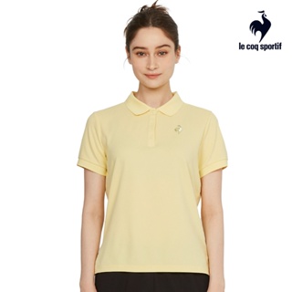 【LE COQ SPORTIF 法國公雞】休閒基礎短袖POLO衫-女款-鵝黃色-LWT22842