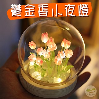 🔥隔日到貨🔥DIY鬱金香小夜燈 母親節禮物 創意禮物 睡眠燈 床頭燈 床頭小擺件 床頭裝飾 氛圍燈 臥室裝飾 創意夜燈