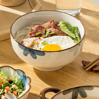 ❤川島❤ 日式陶瓷碗 和風米飯碗 湯碗 6英寸碗 大容量麵碗 碗公 碗盤 大碗 泡麵碗 圓碗 直口碗 高腳碗 可微波