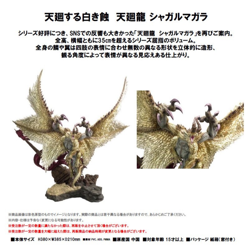 【小妻玩玩具】 11月 預購 代理 CAPCOM 魔物獵人 Shagaru Magala 天迴龍 沙庫魯瑪加拉 0602