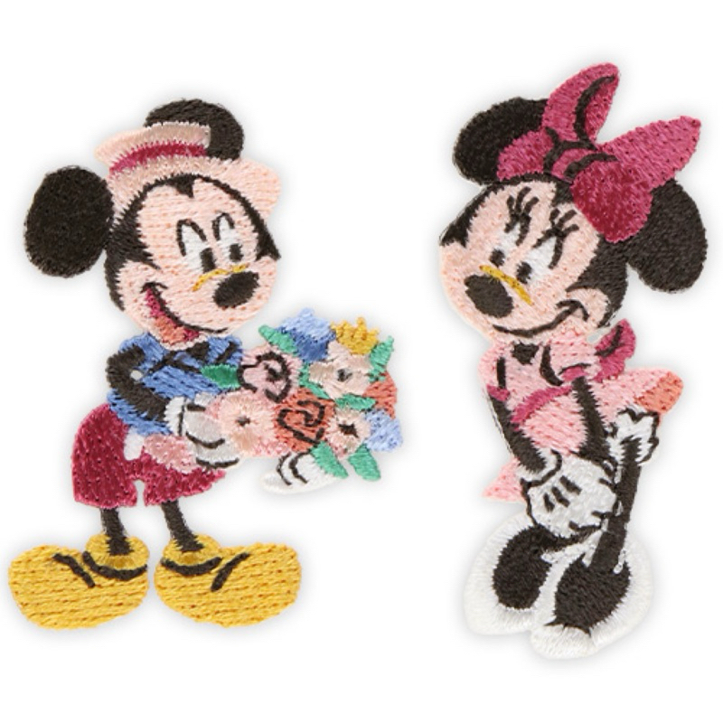 預購-東京迪士尼樂園花園系列米奇米妮圖案布徽章