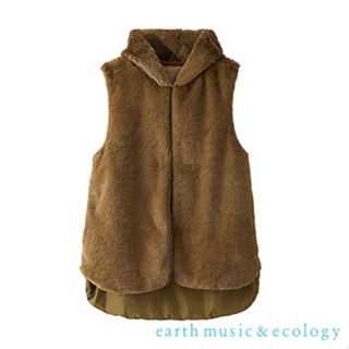 earth music&ecology 衍縫毛毛連帽背心(LA37L0X0300)