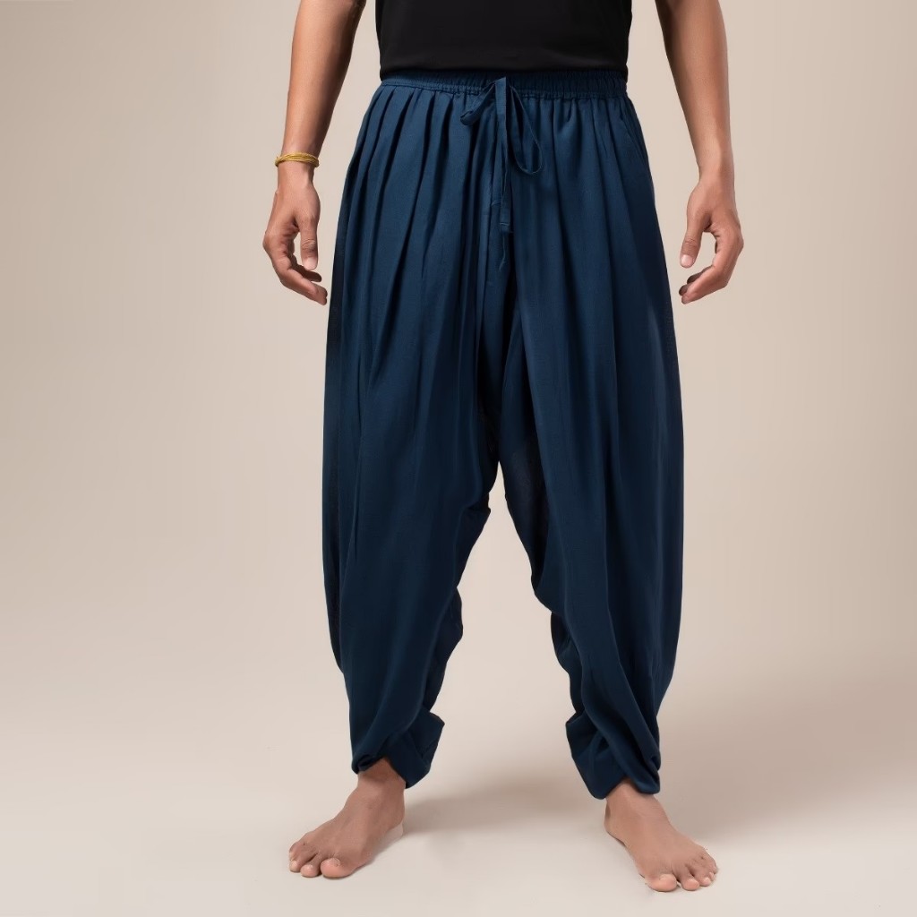 💛【Isha Life】新款 純棉Dhoti長褲 深藍色 中性款 冥想 瑜珈 印度服飾 印度原裝 Dhoti Pant