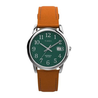 【timex】天美時 easy reader 35毫米大日期窗簡約手錶(綠x咖啡txtw2w54600)