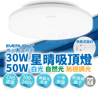 🔅亮亮燈飾×現貨速出🔅億光 LED 星晴 吸頂燈 30W 50Wˍ附快速接頭ˍ無極調光ˍ保固一年ˍ認證ˍ高光