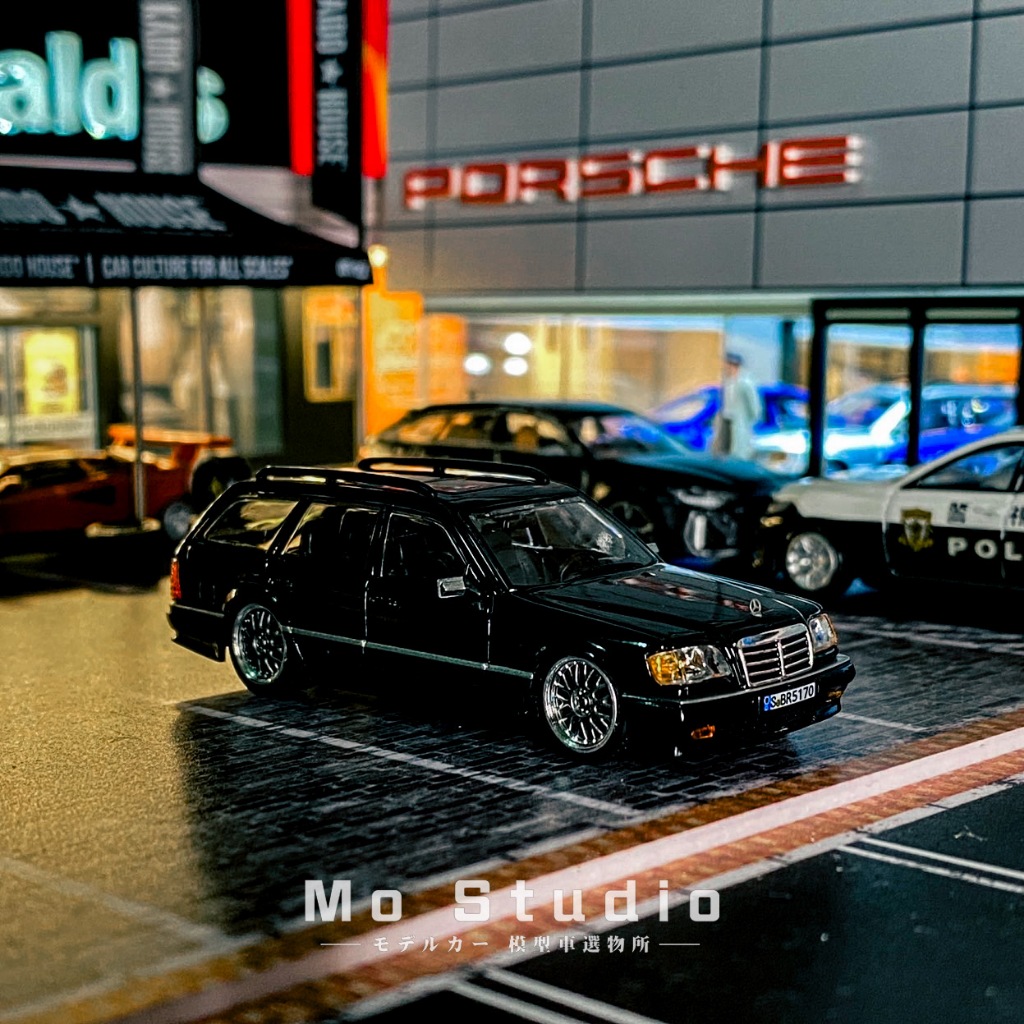 『MO studio』(全新現貨)Mortal 賓士E300 S124 旅行車 模型車｜降車身版｜黑｜1/64 1:64