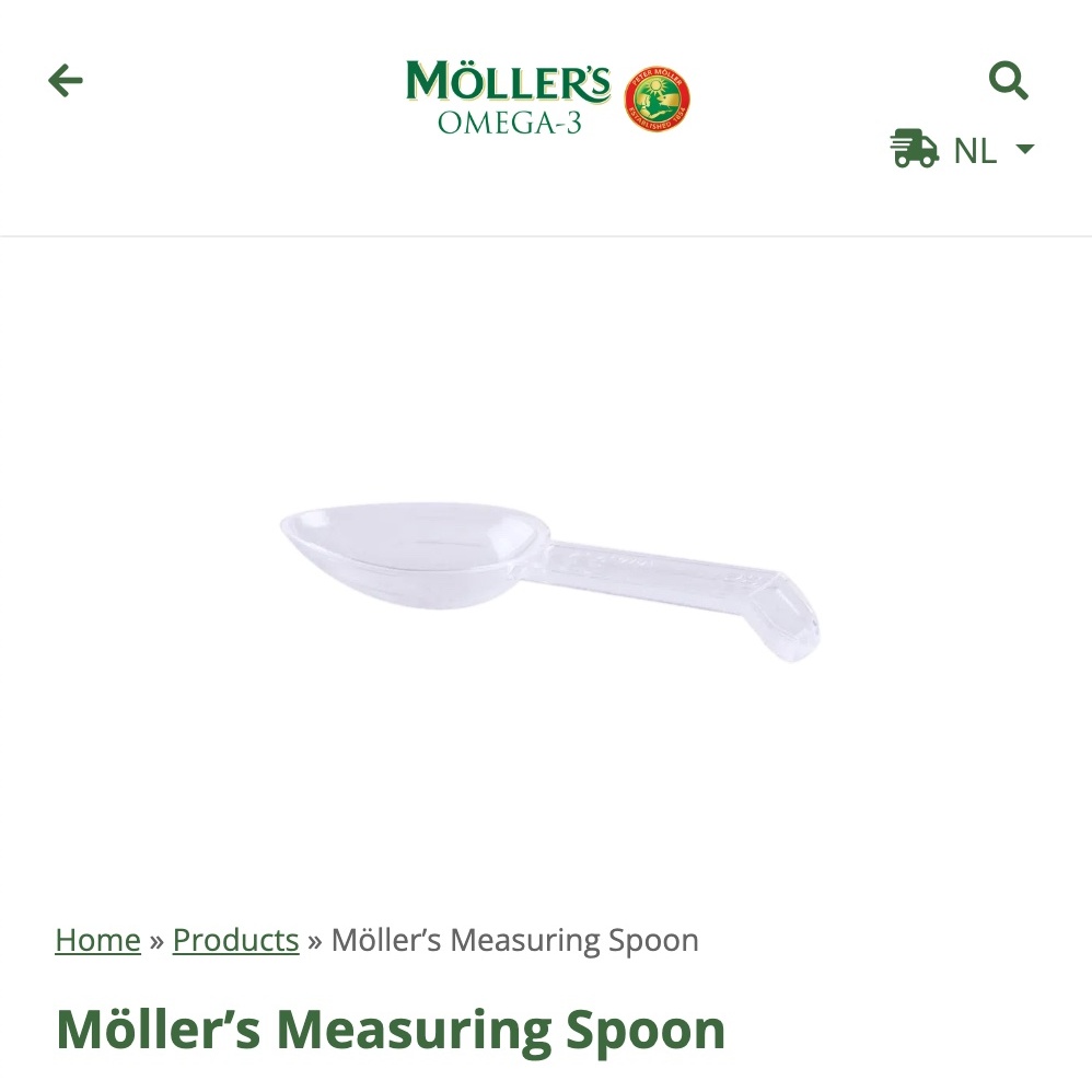 現貨 - Mollers 睦樂鱈魚肝油專用量匙 歐洲原裝進口 歐盟CE認證 Möller's