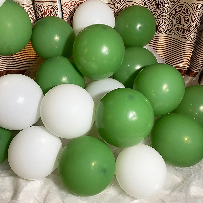 森系10寸加厚乳膠氣球 牛油果綠果綠色墨綠色膚色戶外野餐拍照