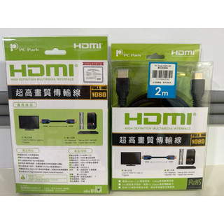 全新未拆已過保 PC Park HDMI公 to HDMI公 視訊線 2M 數位 1080 full HD編織線 訊號線