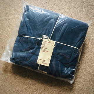 全新 無印良品 MUJI 柔舒水洗棉 深藍 純棉 寢具組 床包 被套 枕套 單人 雙人 暗藍 純色 素色 日式 和風