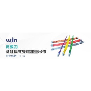 WIN 五金 WIN破斷:5倍尼龍吊帶 8T*2M-10M 布帶 吊重 工程安全 起重工具 起重吊帶 雙環吊帶