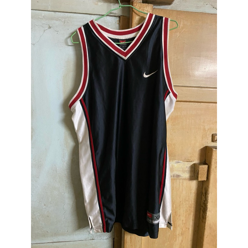 NIKE 耐吉 正版古著緞面台灣製籃球運動背心訓練球衣