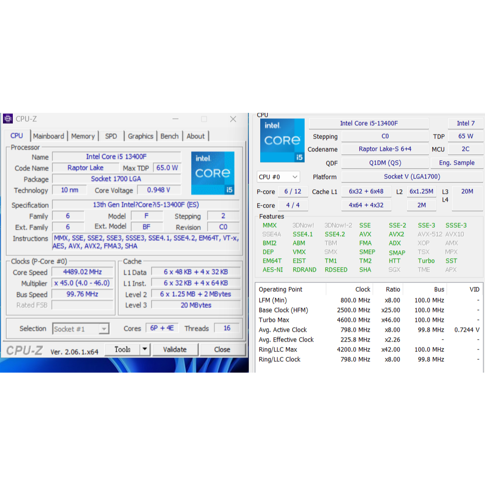 Intel Core i5 13400F第13代 散裝正顯版 請先詳閱賣場說明(外殼有些許散熱器痕跡不介意再購買)