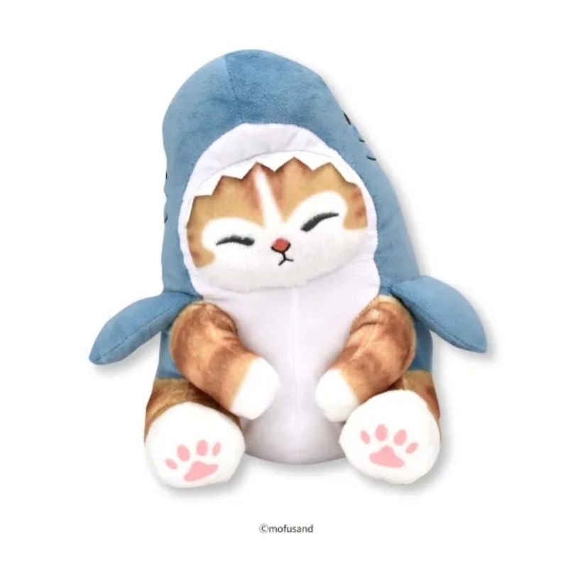 全新 日版 貓福珊迪 Mofusand貓  瞇瞇眼大鯊魚貓 絨毛娃娃 30公分