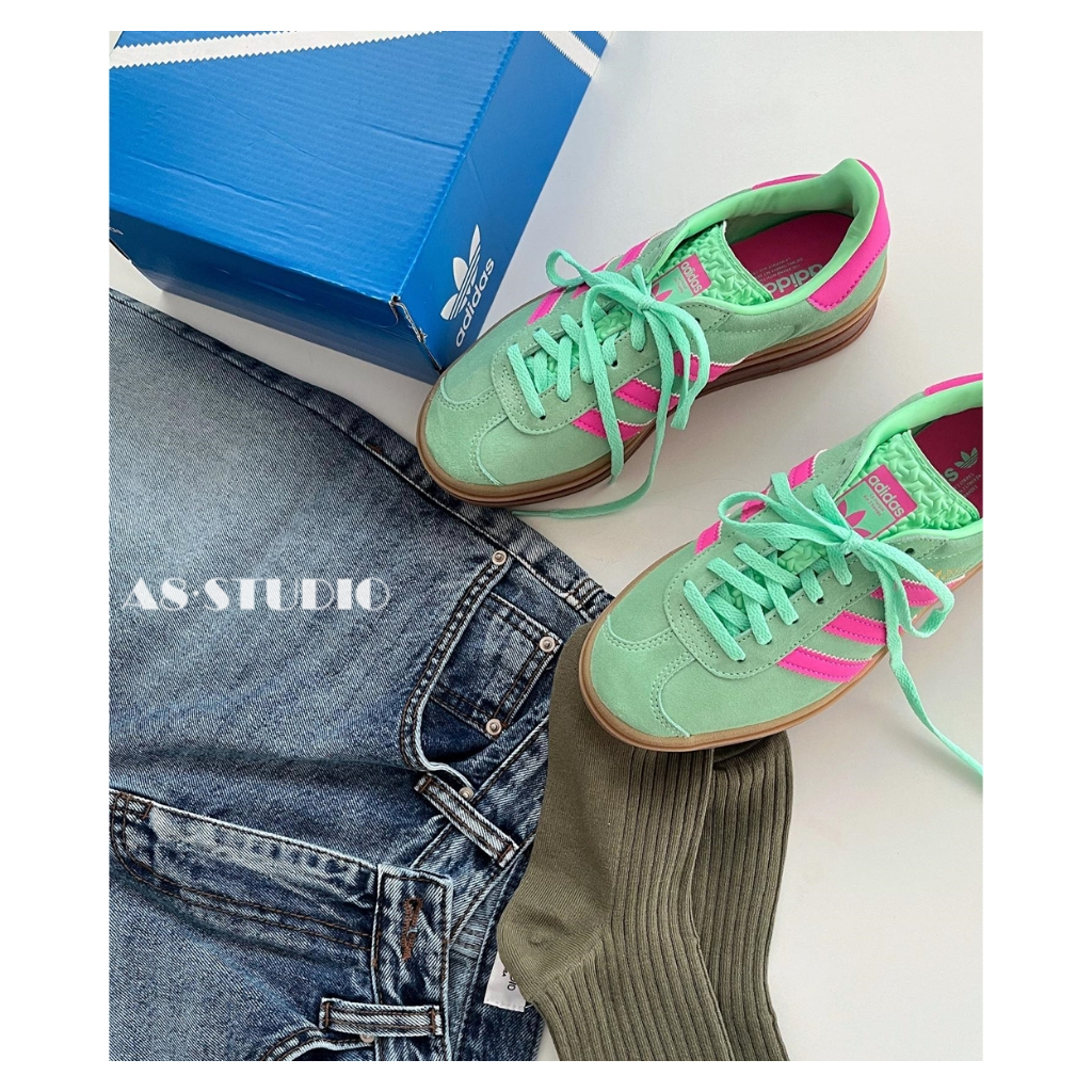 A8🇰🇷-Adidas Originals gazelle bold 綠粉棕 復古鞋 休閒鞋 厚底 增高 H06125