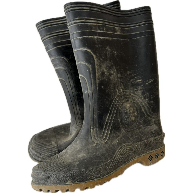 【二手】【特殊商品】 東興牌 男用雙色長筒雨鞋 11號/27公分 農業 工程 泥作 軍人