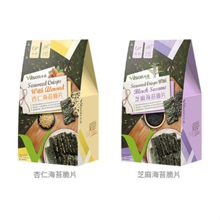 【雄讚購物】【米森 vilson】芝麻海苔脆片、杏仁海苔脆片(18gx5包/盒)