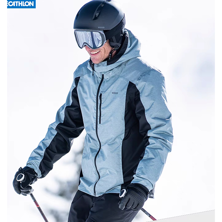 迪卡儂冬季防寒保暖外套滑雪登山外套男生