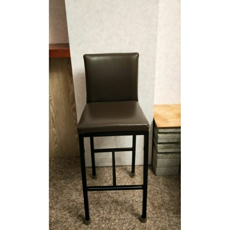 高腳椅吧檯椅，黑色兩張，棕色五張