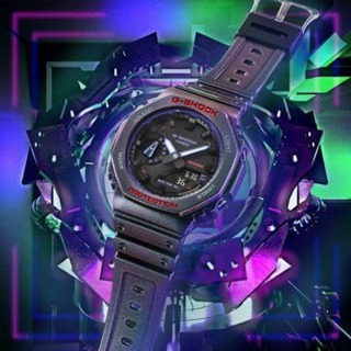 []錶子$行頭[] CASIO 卡西歐 G-SHOCK 戲玩家系列 八角雙顯腕錶 - 午夜紫(GA-2100AH-6A)
