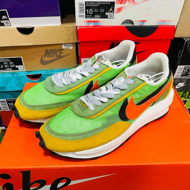 《二手現貨》Sacai x Nike 黃綠 US9.5 無盒 極新
