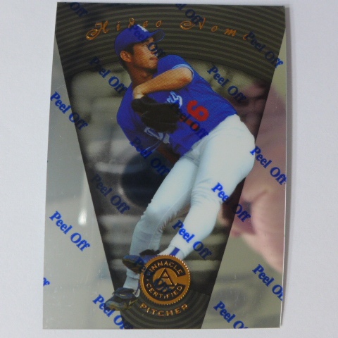 ~Hideo Nomo~日籍球星/龍捲風/野茂英雄 1997年PINNACLE.金屬設計.MLB棒球卡