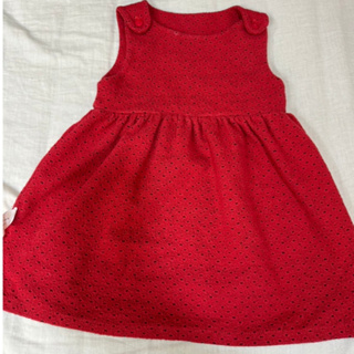 ZARA 18-24M 女童 雕花 洋裝 有內裏 洋裝 連身裙 紅 喜氣