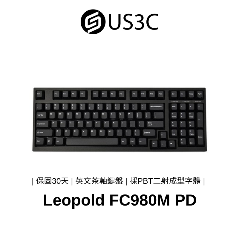 Leopold FC980M PD 黑色外殼 英文茶軸鍵盤 採PBT二射成型字體 底部吸音棉 自行開模調整衛星軸