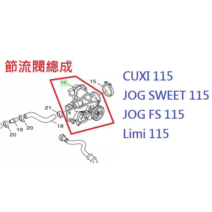山葉原廠 CUXI 115 QC LIMI115 FS SWEET 節流閥總成 進氣組 1SH-E3750 節流閥 公司