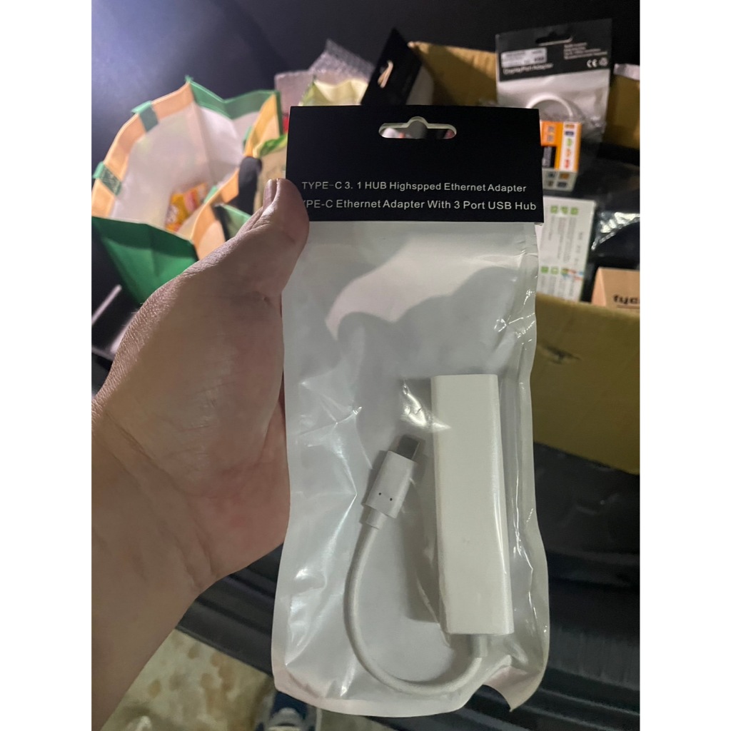 【台灣現貨】Rj45 USB3.1 Type-C轉RJ45網卡/3孔HUB 蘋果macbook集線器