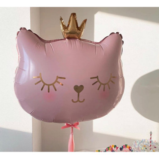 【現貨】貓咪氣球 皇冠貓咪 生日氣球 氣球佈置 貓氣球