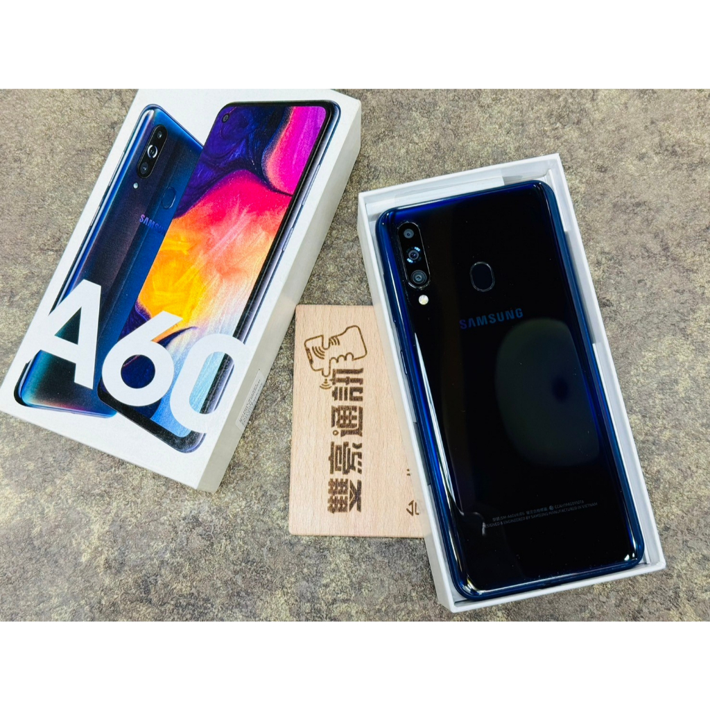 🔥SAMSUNG Galaxy A60 (6+128G) 黑 螢幕有漏液 如圖 不影響使用 有盒裝 有配件