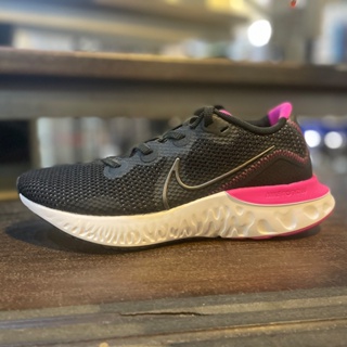 過季出清(女)【NIKE】RENEW RUN 慢跑鞋-黑桃紅 CK6360-004