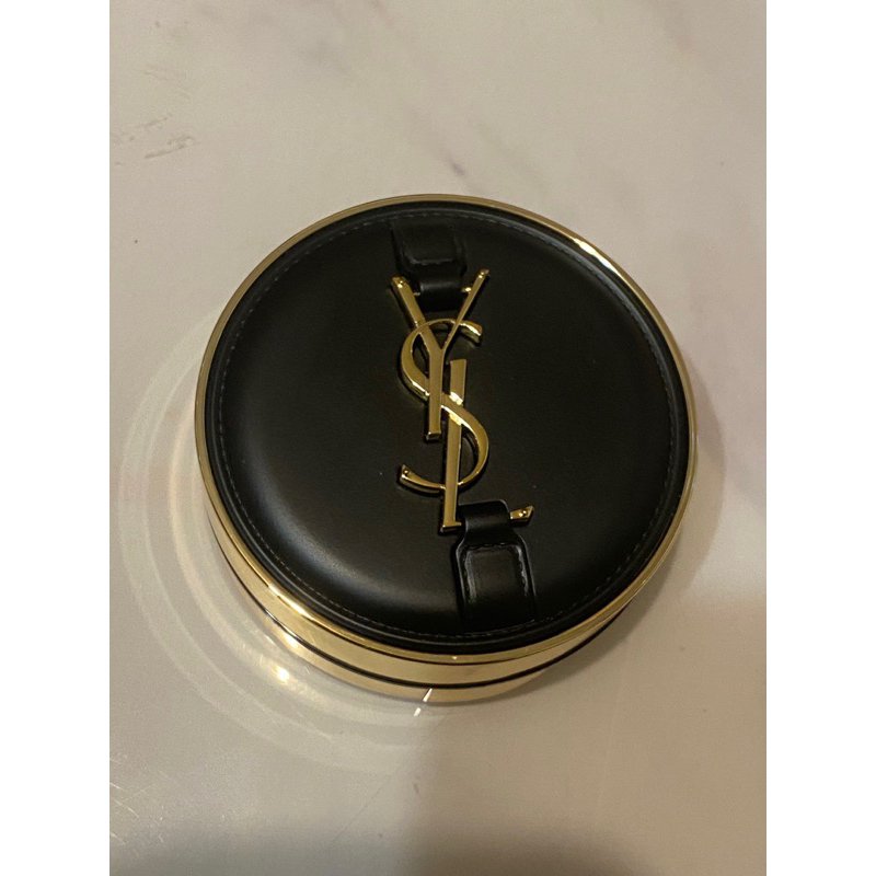 全新 YSL 聖羅蘭 限量 斷貨 送紙袋 唯一一顆金釦版黑色皮革氣墊粉餅 20持妝 控油 遮瑕 保濕 粉底 底妝