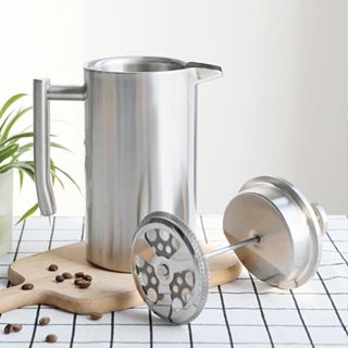 不銹鋼法式咖啡壺保溫沖泡濾壓壺可愛懶人便攜濾網沖茶器