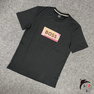 新新國際精品📦 HUGO BOSS 拼接文字 黑色短袖 熱銷款 🈴️保證正品