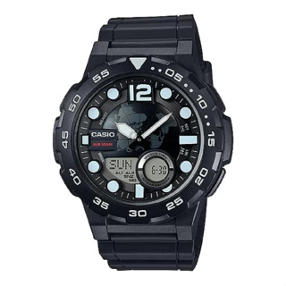 [專業] 石英錶 [CASIO AEQ-100] 卡西歐 石英指針錶[黑色面+液晶]時尚/軍/日本錶