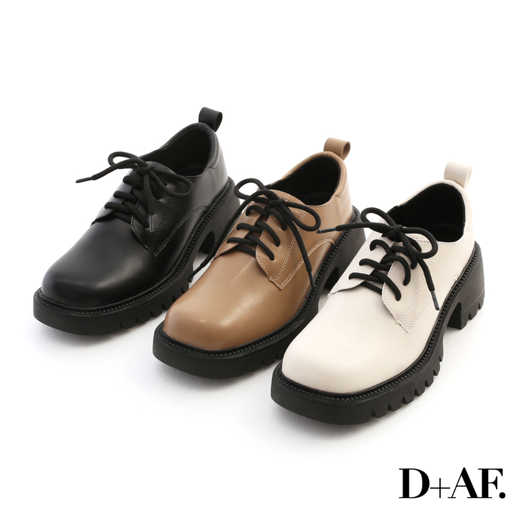 D+AF [現貨快出] 厚底鞋 厚底 寬頭鞋 德比鞋 楔型鞋 3色 [人氣no.1] B168-2