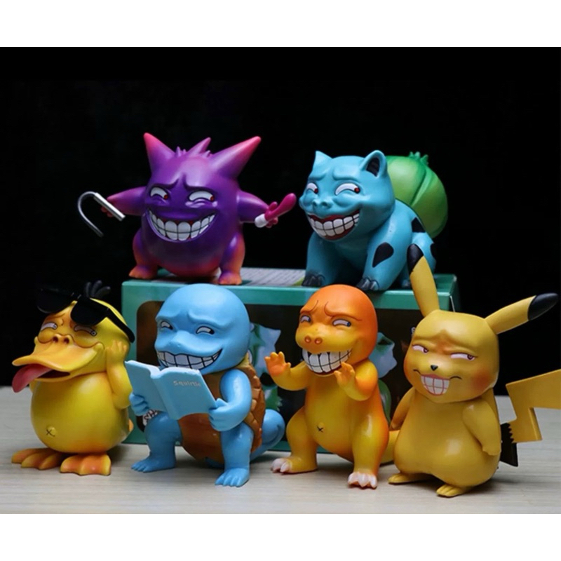 【限時窩】 現貨 神奇寶貝 寶可夢 猥瑣皮卡丘 皮卡丘 搞怪傑尼龜 耿鬼 妙蛙種子 可達鴨 小火龍 車載 公仔 擺件