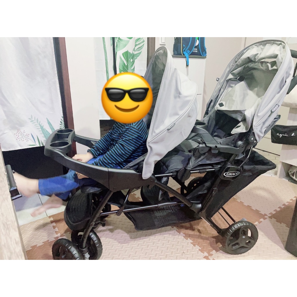 二手近全新僅打開測試 Graco 0-3歲 雙人前後座嬰幼兒手推車