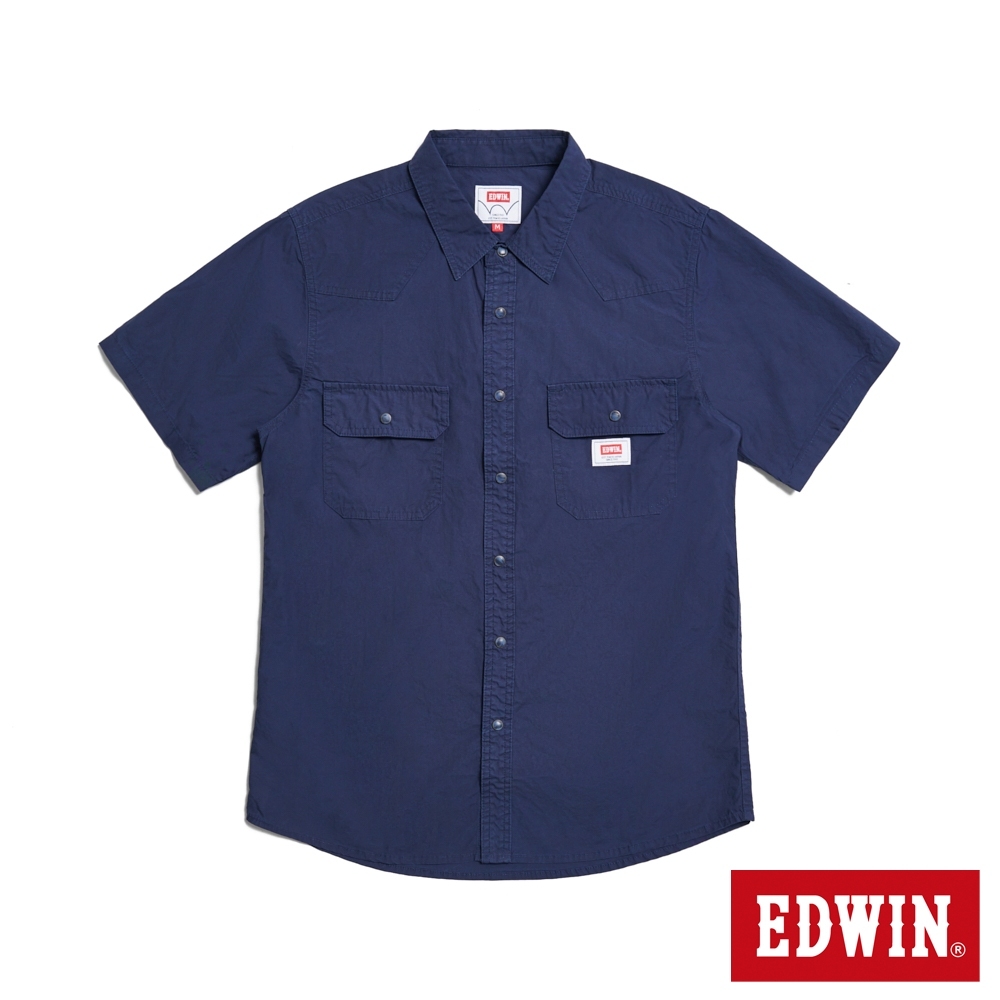 EDWIN 野戰短袖襯衫(丈青色)-男款