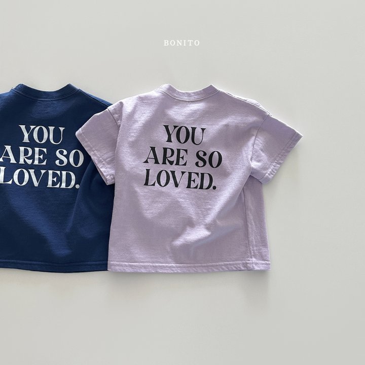 [cream] 韓國 Bonito LOVE字母短袖上衣 24夏 韓國童裝 韓國兒童上衣 短袖上衣 Ｔ恤