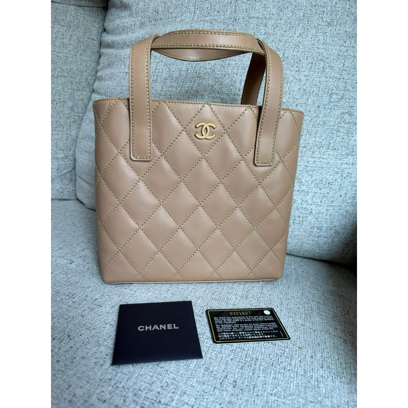 正品 香奈兒 復古奶茶色托特包 Chanel Vintage Vivian Tote Bag