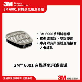 【浤福興業】現🔥3M™ 6001 有機蒸氣用濾毒罐 (2PC/組) (5組/盒)｜蝦皮代開發票