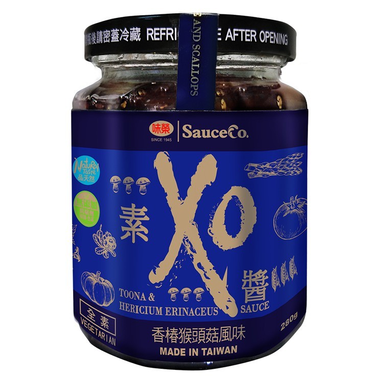 味榮╴ 素XO醬 香椿猴頭菇風味280g/罐 (全素)