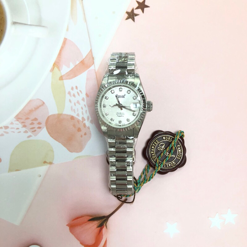 Ogival 愛其華 女 時尚白色寶石 機械腕錶 (30326LＷ) 29mm